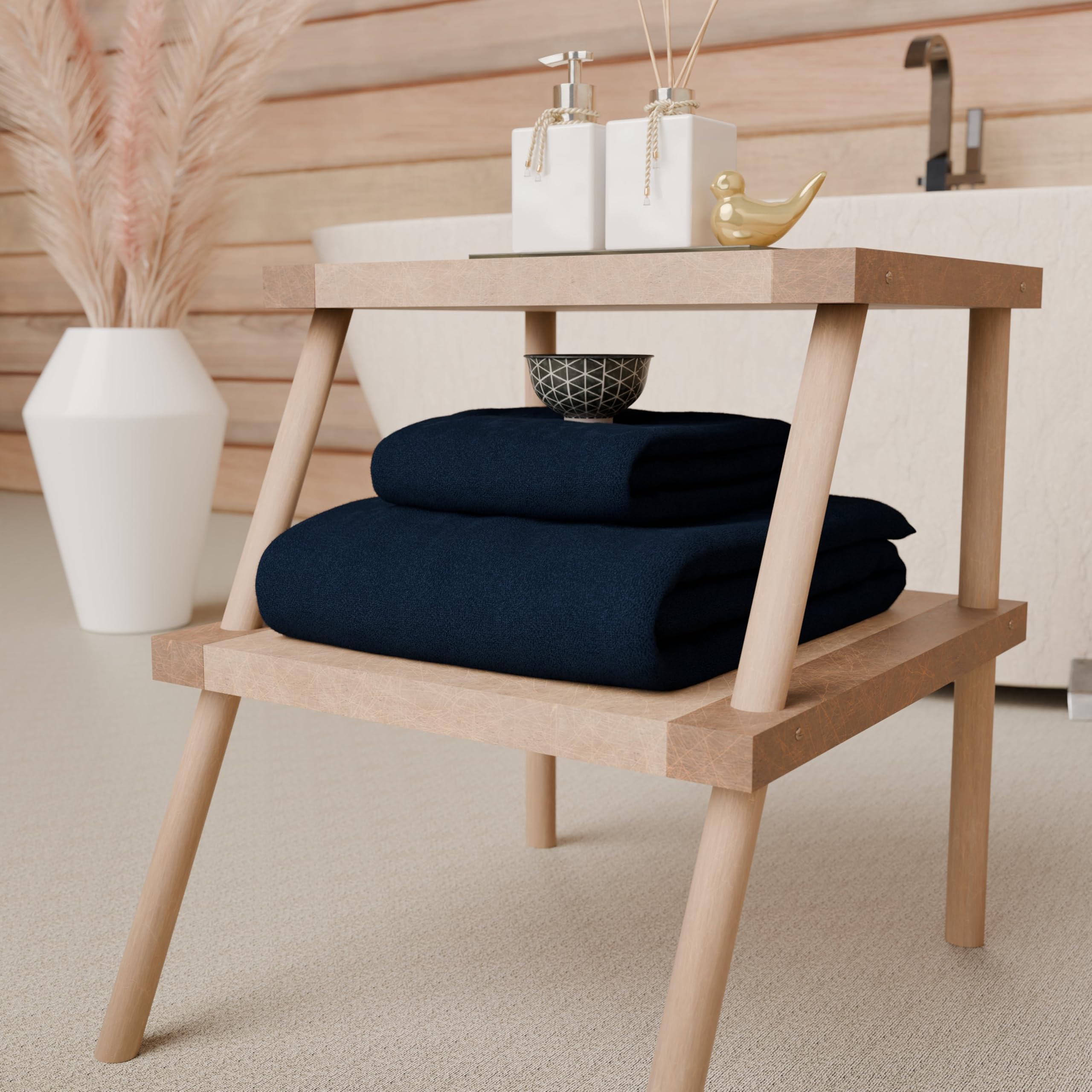 PETTI Artigiani Italiani - 100% Cotton Terry Bath Towels, 1+1 Towel Set, 2 Pieces 1 Face Towel and 1 Hand Towel, Blue Towels — image 1