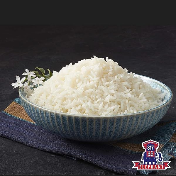 817 ELEPHANT JASMINE RICE WHITE THAI HOM MALI, 2 LBS (PACK OF 2)