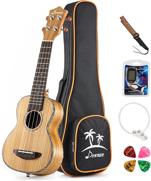 Donner Ukulele aus Zebraholz Soprano 21 inch natur: Amazon.de