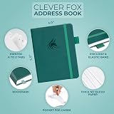 Clever Fox Address Book PU Leather with Alphabetic Tabs Dark Teal 10.5 x 14cm view 2