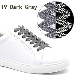 DELELE 2 Pairs Reflective Shoelace Flat Dark Gray