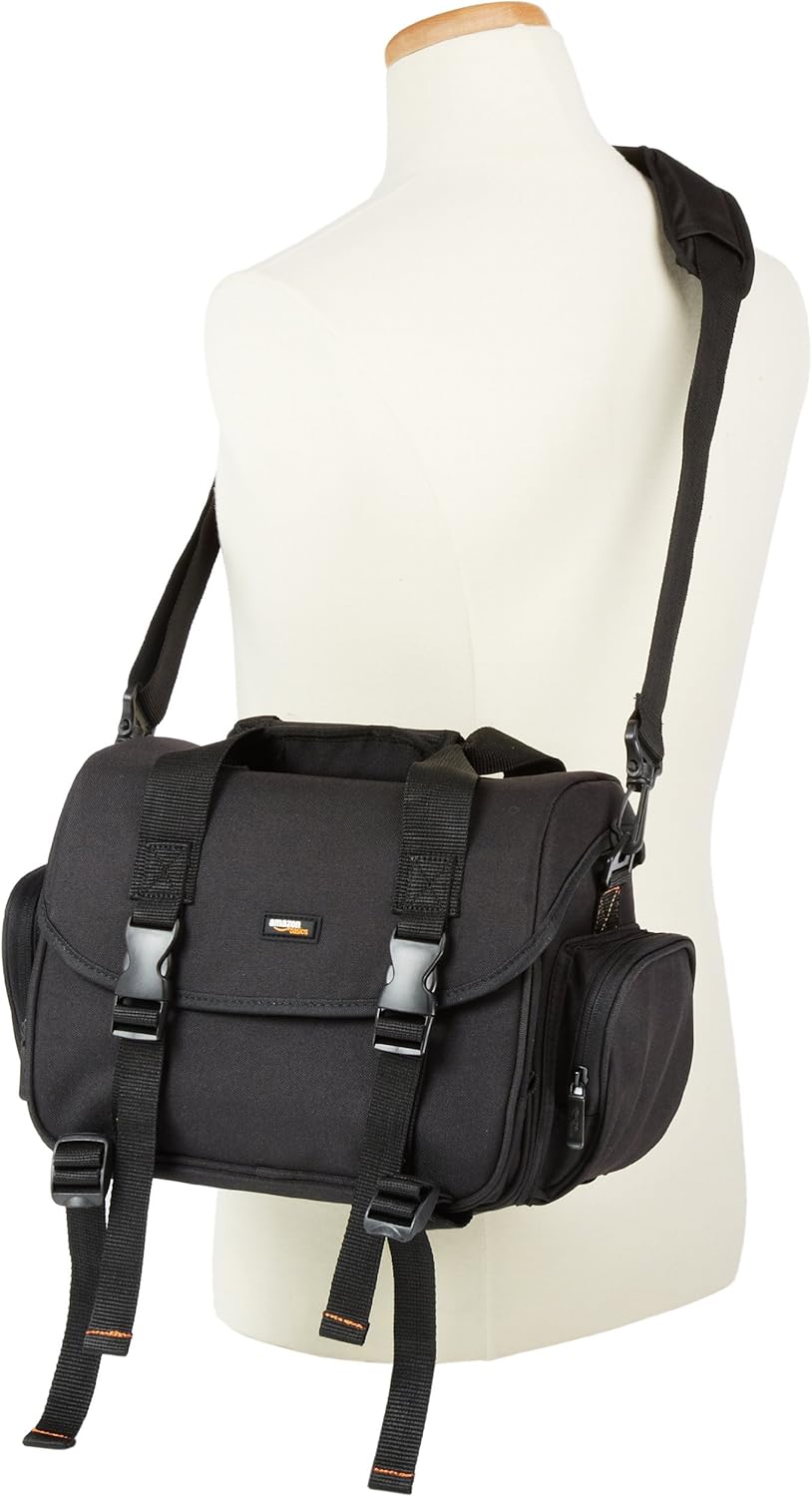 Basics Large DSLR Camera Gadget Bag - 11.5 x 6 x 8 Inches, Black And Orange : Photographic Equipment Bags : Camera & Photo