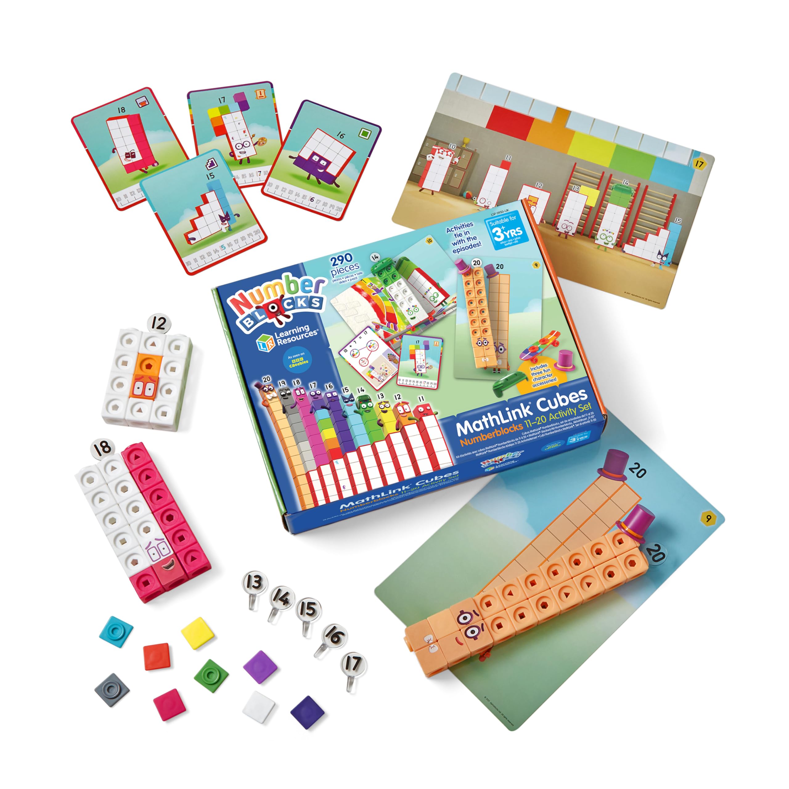 Learning Resources MathLink Cubes Numberblocks 11–20 Activity Set, Ages 3+, Numberblocks Toys, Build & Learn Early Maths with 30 Activities