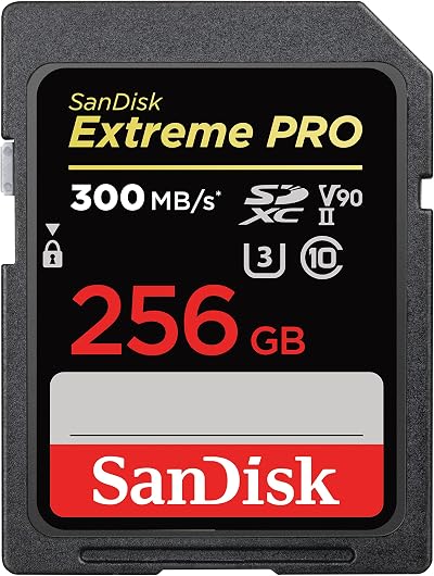 SanDisk 256GB Extreme PRO SDXC UHS-II V90 Memory Card - 8K 4K Video, 300MB/s