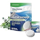 Sinucleanse Vapor Shower Steamers, All Natural Eucalyptus & Mint Aromatherapy, 12 Extra Large Vapor Shower Tablets, Relaxation and Spa Gifts for Women and Men, Made in USA