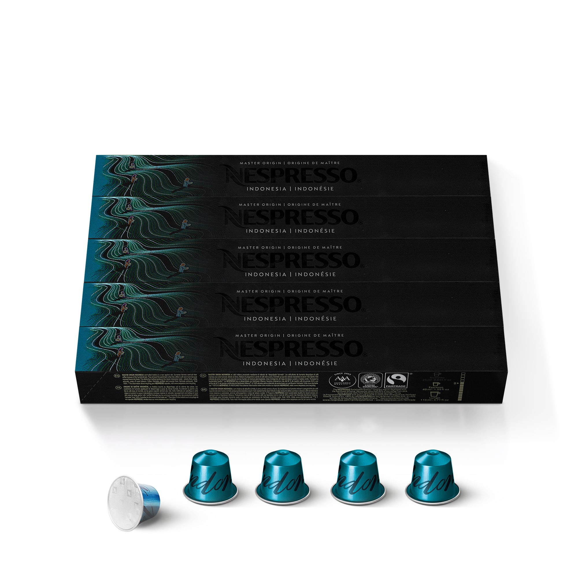 Photo 1 of **BB 10/31/2025**Nespresso Capsules Original Line, Indonesia Master Origin, Dark Roast Coffee, 50 Count Coffee Pods FOR NESPRESSO MACHINES