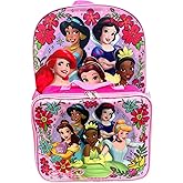 Disney Princess 16 Inch Girl's Backpack With Removable Lunch Box Set (Princess Fairy Tales)