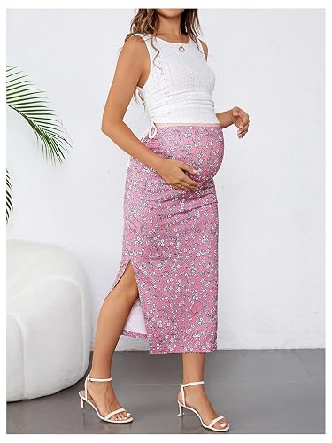 Milumia Women's Maternity Outfits 2 Piece Eyelet Ruched