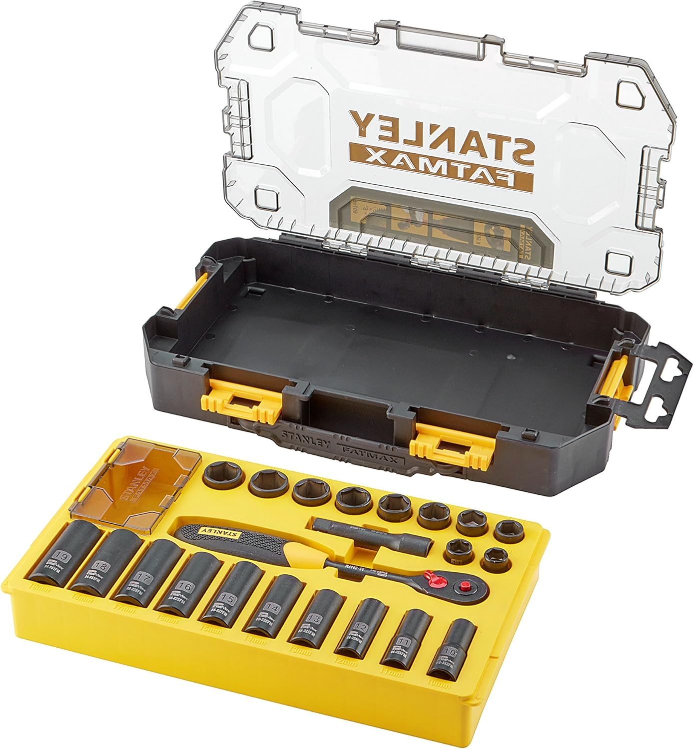 Stanley FMHT074714 Mini Tough Box Socket Wrench, Yellow/Black, 3/8