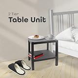 DIVCHI 2 Tier Side End Table Grey 38 x 45 cm Nightstand Coffee Sofa Table view 2
