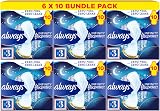 Always Infinity FlexProtect Night Size 3 Towels with Wings 10 Pads Pack of 6