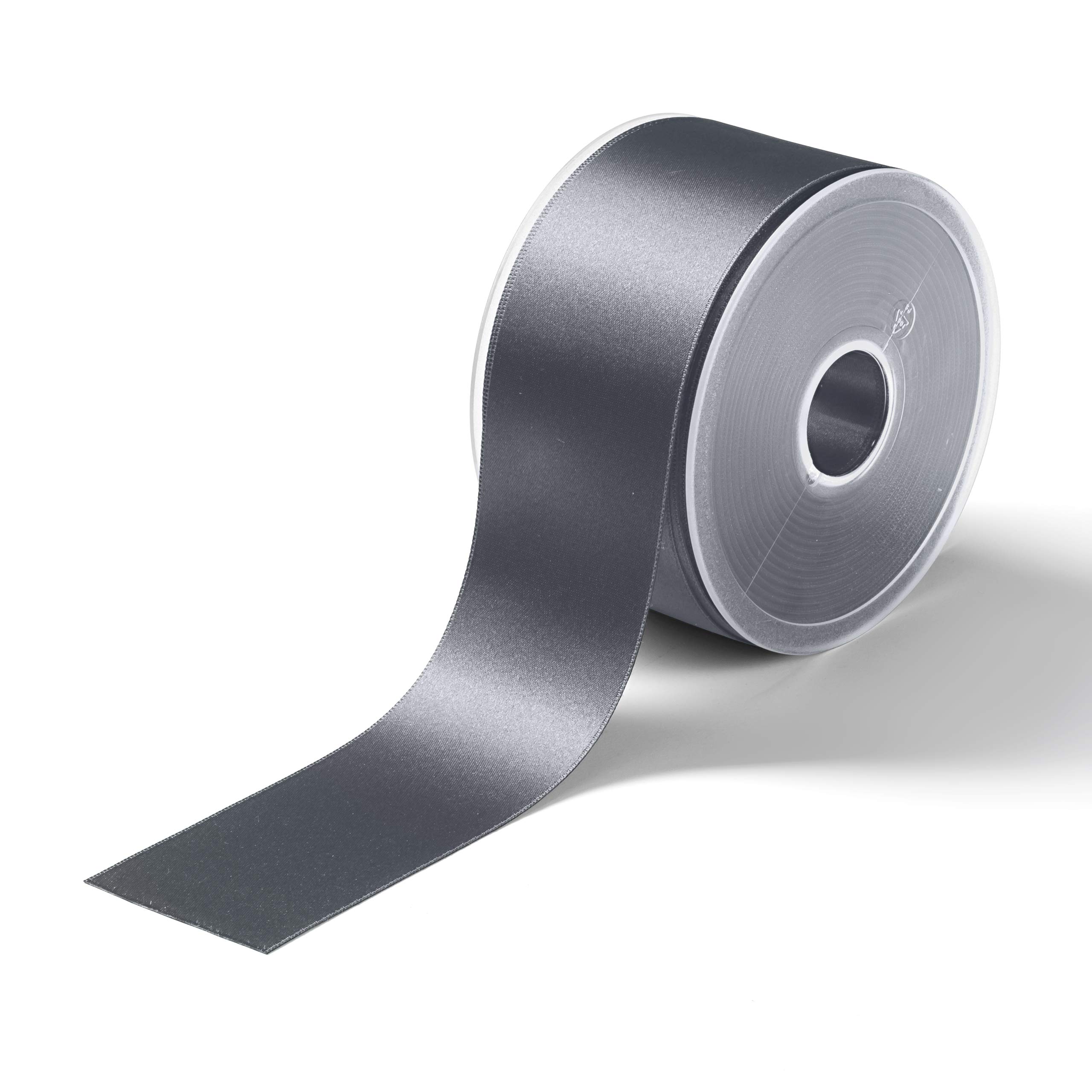 Prym Satin Ribbon 50 mm Grey, 100% Polyester, Gray