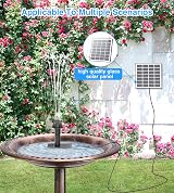 SZMP Solar Fountain Pump Kit 2026 Upgraded 10 Nozzles 9.84ft Cord Glass Panel view 6