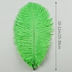 THARAHT Green Ostrich Feathers 24pcs Natural Bulk