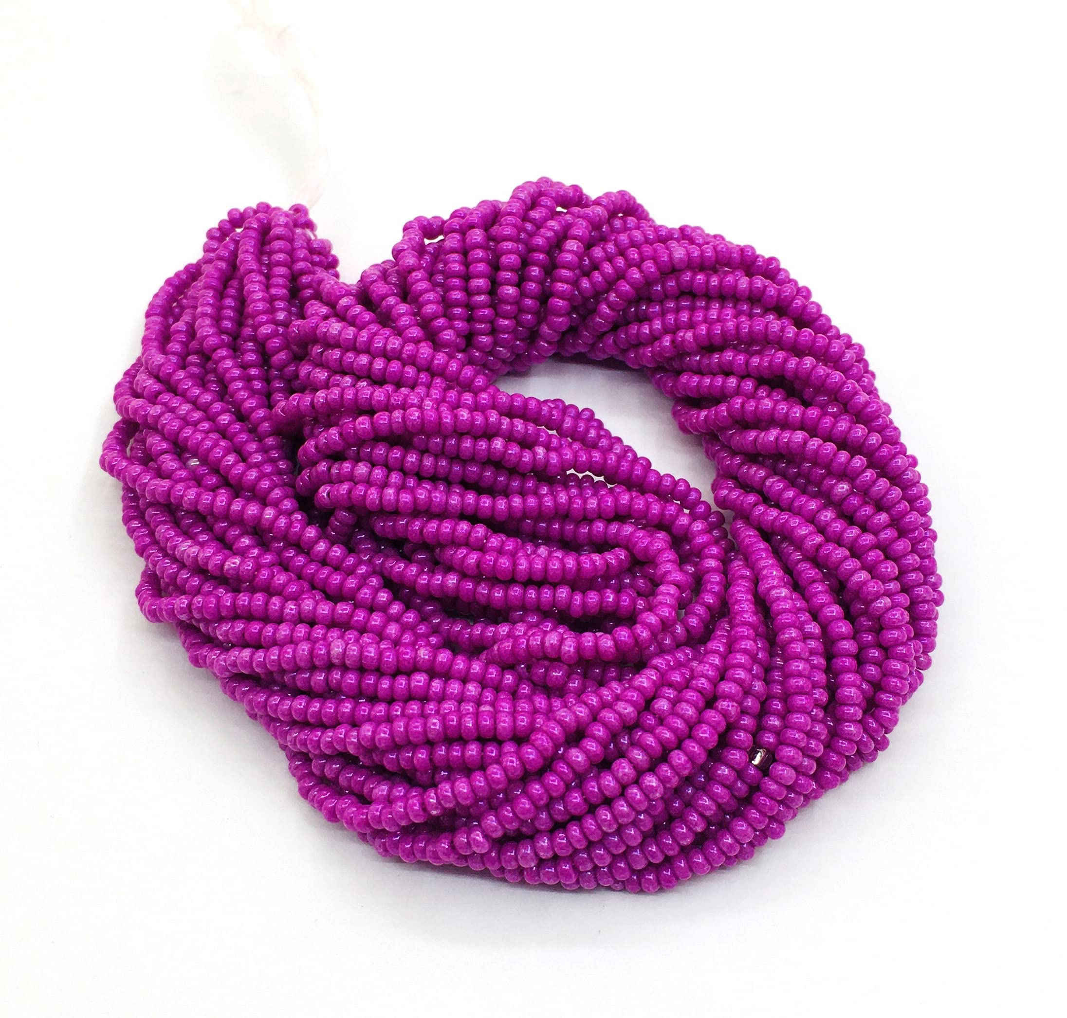 Perlin Seed Beads 2 mm Preciosa Ornela Czech 9000 Pieces CZ Glass Beads 11/0 24 on Multiple Strands (Purple Opaque) — image 1