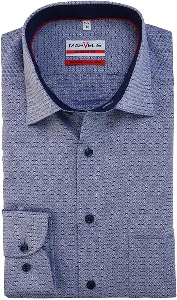 Marvelis Chemise Business Motifs Col Chemise Classique Homme Bleu 40 Amazon Fr Vetements Et Accessoires