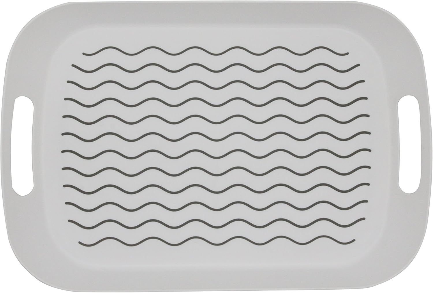 ChopMaster Large Rectangular Anti Slip Serving Tray with Handle (White)