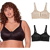 Playtex Women's Wireless Bra, 18 Hour Plus-Size Bras Available, Front Close, Extra Back Support, E525, Single or 2-Pack
