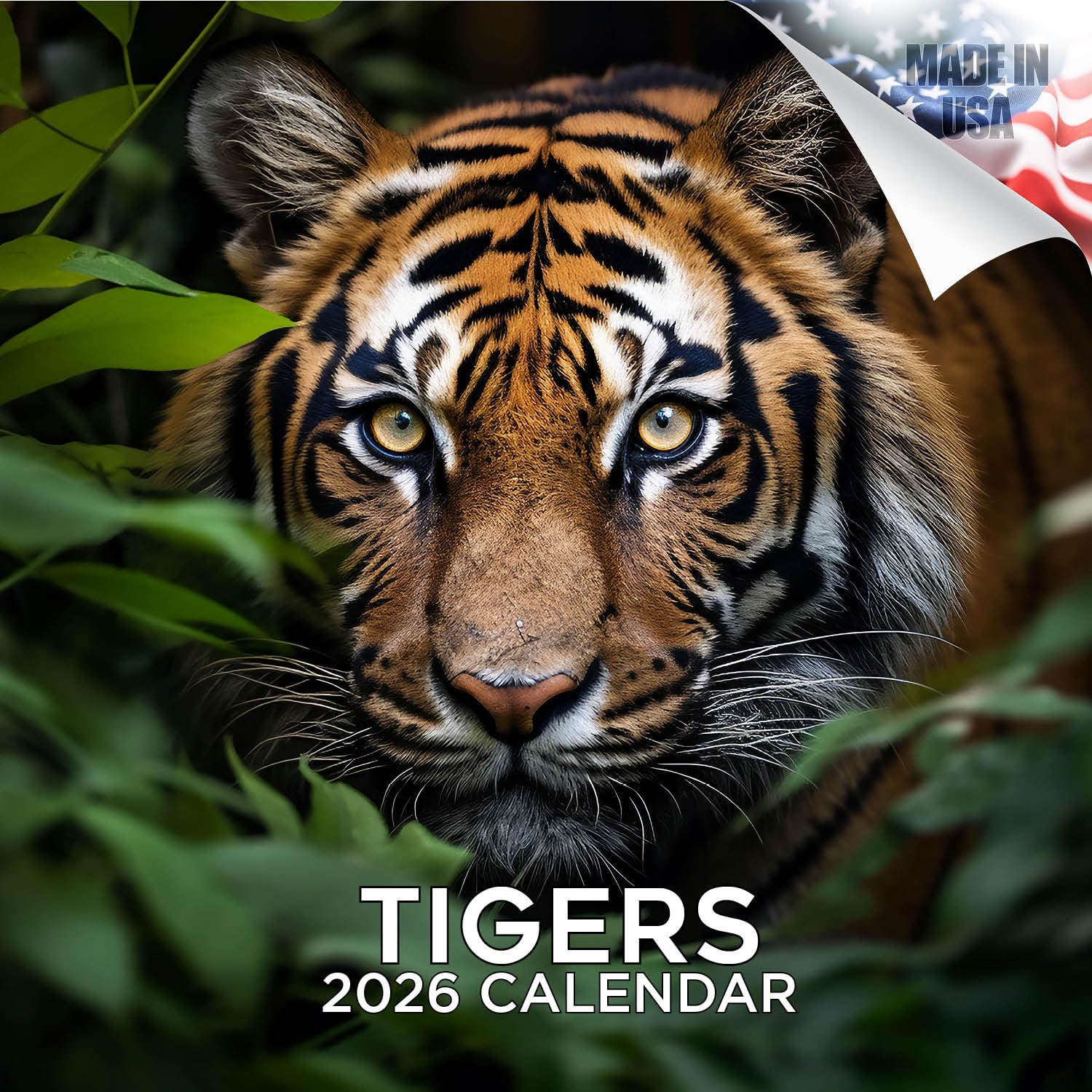 2026 Tigers Calendar - African Wildlife Monthly Wall Calendar, 16 Month 12x24 Wildlife Planner, Thick No-Bleed Paper, Large Grid, Giftable Animal Calendar for Teachers, Home, Office, Made in USA