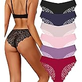 Sth Big Cheeky Underwear for Women Lace No Show Bikini Soft Breathe Seamless Panties Ladies Sexy Hipster Set 6 Pack