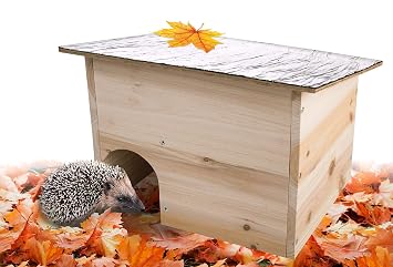 Maison Pour Hérisson Relaxdays - 21x46x34 Cm - Bois Sapin, Résistante Hiver - Anti-Chats