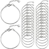 Dhthdrh 27 Pcs Snake Charm Bracelet Chain Kit Adjustable Chain Bracelet with Heart Extender Lobster Clasp for Women Jewelry DIY Extender Metal Gifts for Valentine's Day Mother's Day
