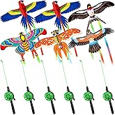 Simgoing 6 Pcs Large Fishing Rod Kite for Kid Adults, 23.62 Inch Vivid Butterfly Kite Bulk, Easy to Fly, Swallow Parrot Goldfish Phoenix Kites for Adults Family in Spring Outdoor Beach Team Building