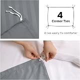 MOONLIGHT20015 Double Duvet Set Reversible Stripes Satin Grey 200x200 cm view 4