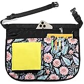 Waterproof Server Apron for Women with 5 Pockets,Quickly Put on and Take off Waitress Aprons,Work Apron for Bartender Barista