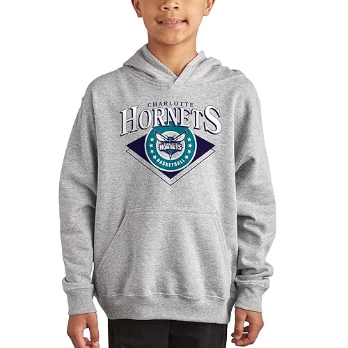 Junk Food Charlotte Hornets Court Classic- NBA Youth Fleece Hoodie for Boys & Girls Athletic Heather