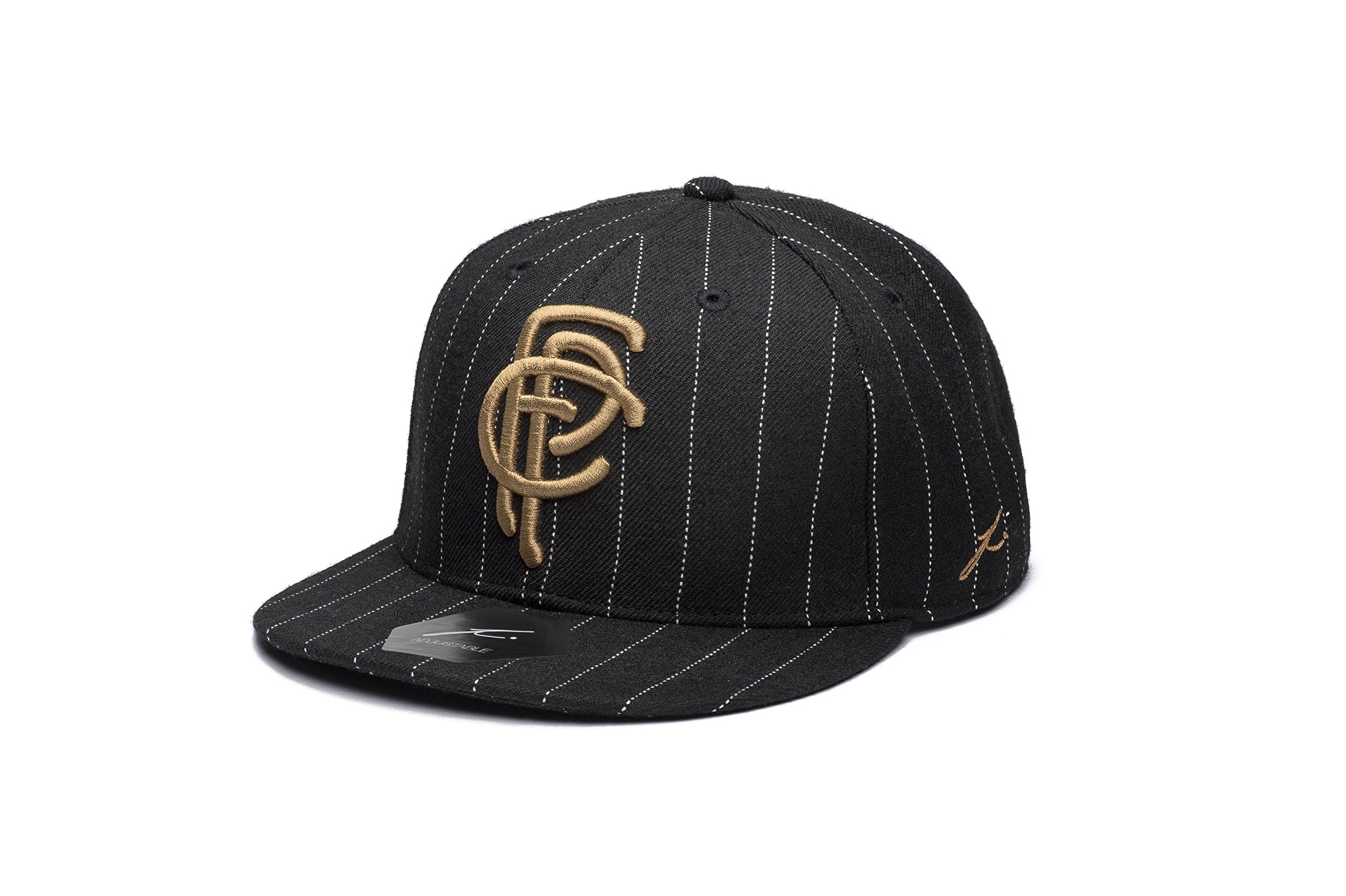 Fan Ink FC Porto Pinstripe Snapback Hat, Black/White, ONE SIZE