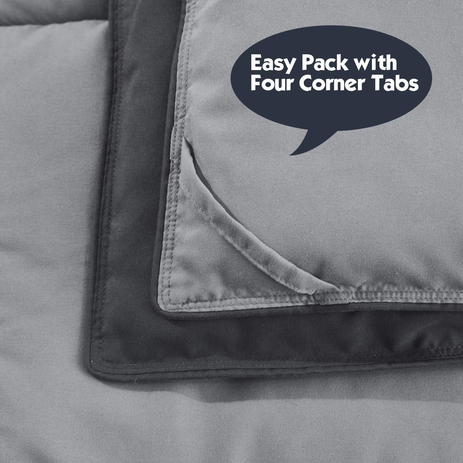 3pc Down Alternative Comforter Set -All Season Reversible Comforter with Two Shams - Quilted Duvet Insert with Corner Tabs -Box Stitched –Hypoallergenic, Soft, Fluffy (King/ CK, Dark Gray/Light Gray): Home & Kitchen