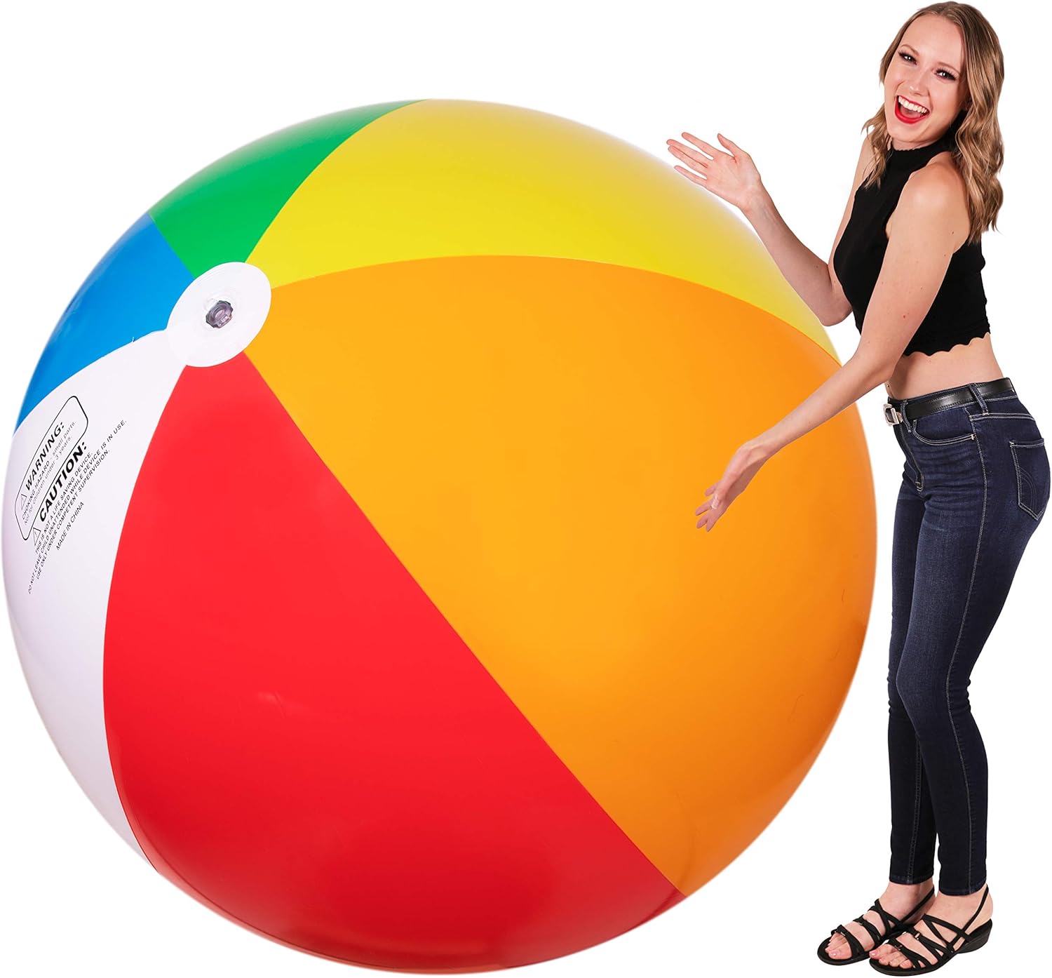 Narwhal Novelties 6 Foot Large Beach Ball; Rainbow, Gigantic, Jumbo Inflatable Beach Ball (6 Foot Beach Ball): Sports & Outdoors