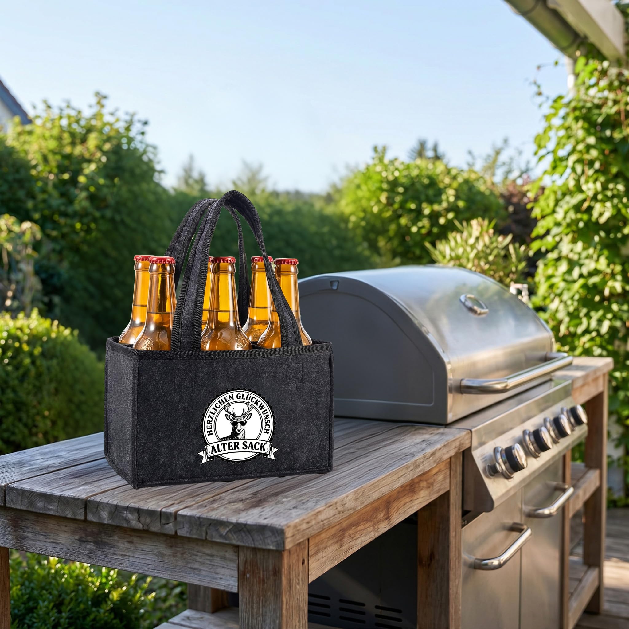 Lustige Geschenke für Männer Geburtstag, Alter Sack Herzlichen Glückwunsch, Witzige Geburtstagsgeschenk Männergeschenke Biergeschenke Geschenk, Personalisierte Männerhandtasche Bier, 6 Flaschen 3