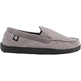 isotoner Men's Diamond Corduroy Moccasin Indoor/Outdoor Slipper with Memory Foam