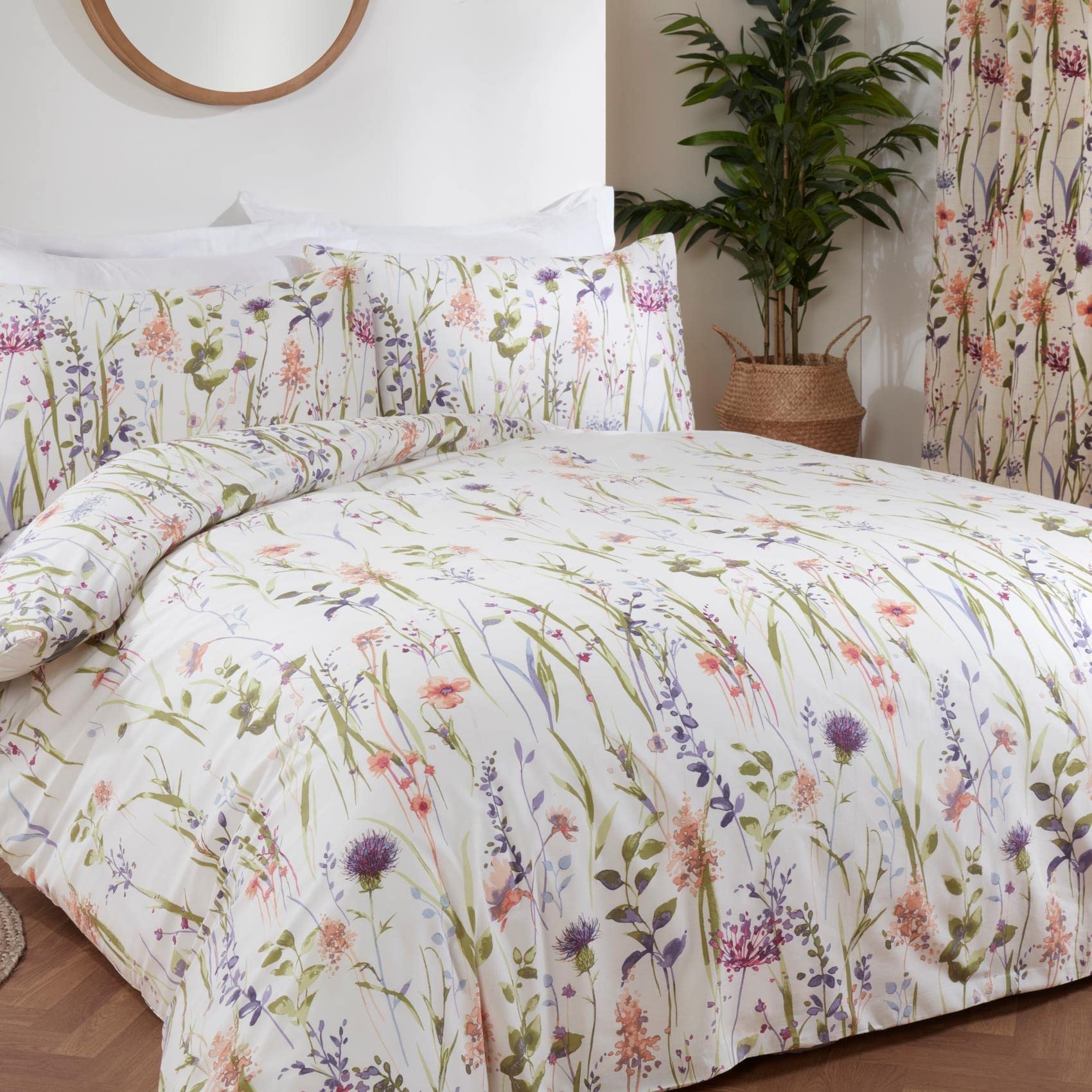 Sundour Hampshire Multi Super King Size Duvet Cover Set Floral Bedding Bed Set