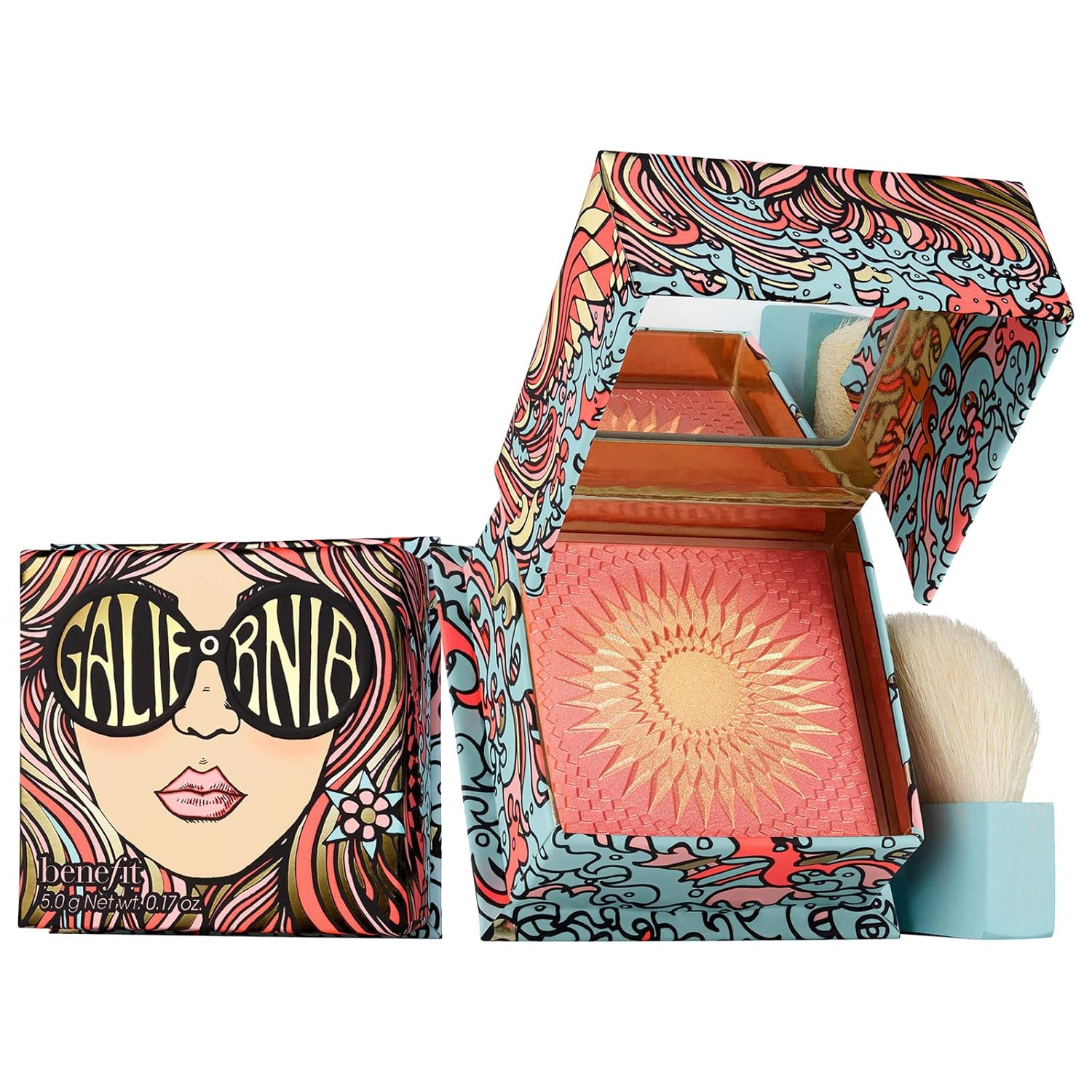 Benefit Cosmetics GALifornia Sunny Golden Pink Box O' Powder Blush 0.17 oz