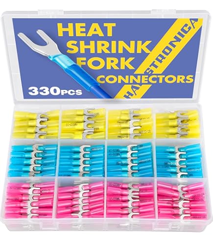 100-Pack 12-10 AWG Non-Insulated Fork Spade Terminals – Made In USA