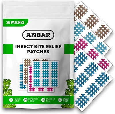 Anbar Bug Bite Itch Relief Patches 36 Count Deet-Free Mosquito Tick Patch