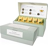 Tea Forte Premium Presentation Box Gift Set Sampler, 20 Count, Assorted Blends Individually Wrapped Handcrafted Pyramid Infuser Bags, Green Tea