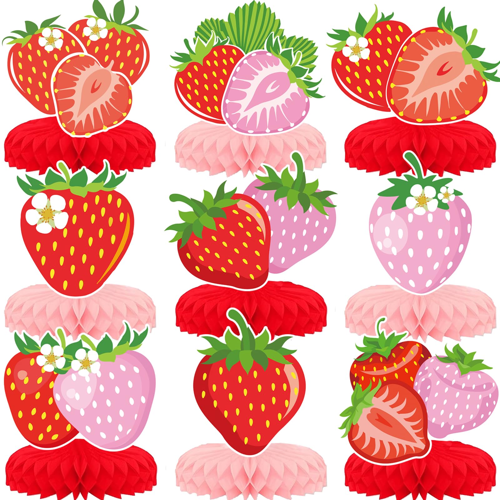 Photo 1 of 9 PCS Strawberry Centerpieces for Tables - Strawberry Table Decor Strawberry Party Decorations Strawberry Theme Birthday Decorations