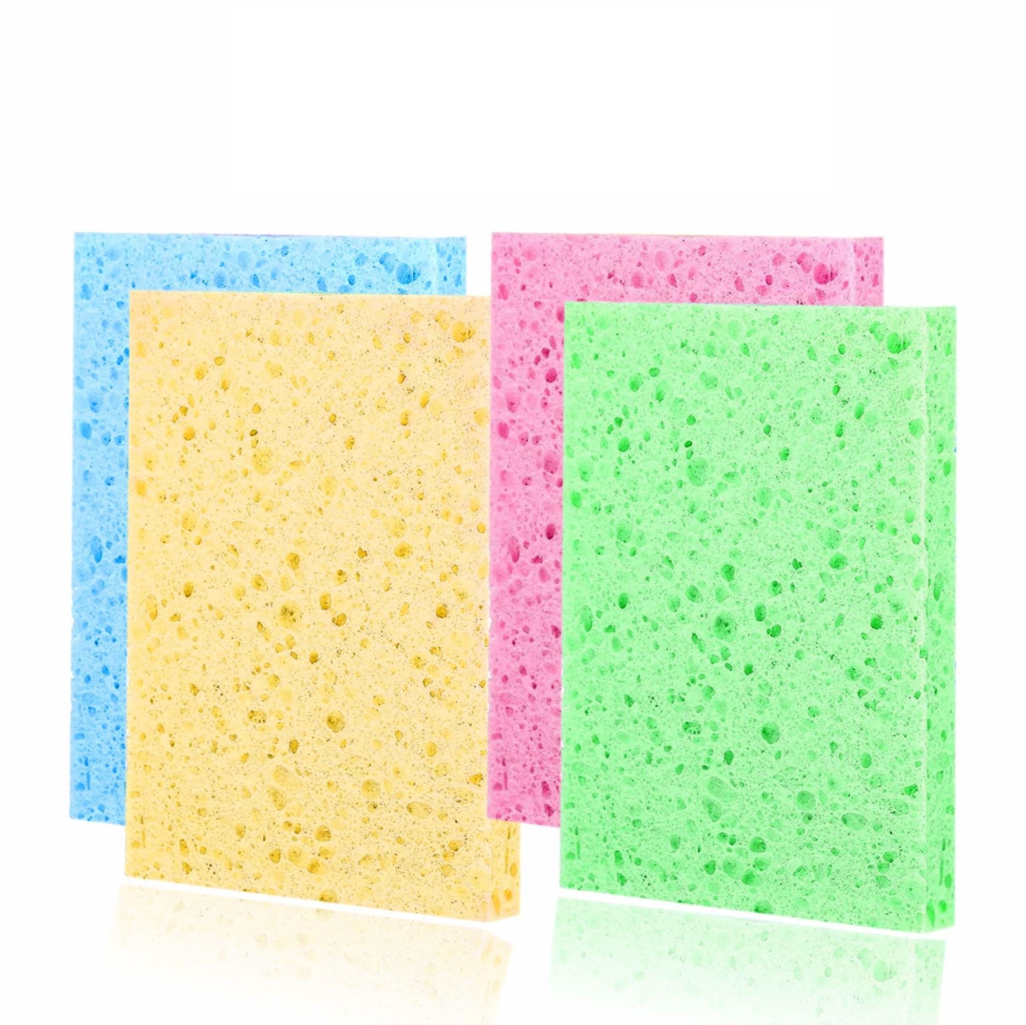 Cellulose Pop up eco Sponges Zero Waste Kitchen Washing Up Non Scratch Scrub Sponge Long-Lasting Reusable Cleaning Absorbent Cellulose Wipes For Kitchen Bathroom Household Use (4)
