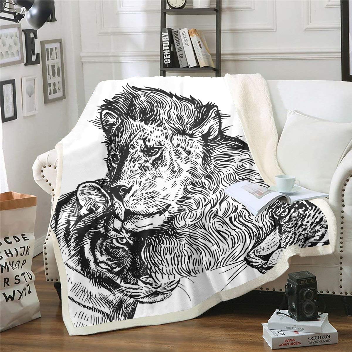 Erosebridal Lion Throw Blanket Valentine's Day Bed Blanket