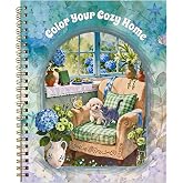 Pastoral Coloring Book for Adults,Spiral Bound Coloring Book for Women | 30 Pages Single-Sided, Relaxing Stress-Relief Gifts for Mom &amp; Self-Care with Easy, Simple to Color Pages