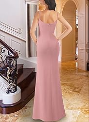 VFSHOW Womens Sexy Formal Prom Ruched Hight Slit