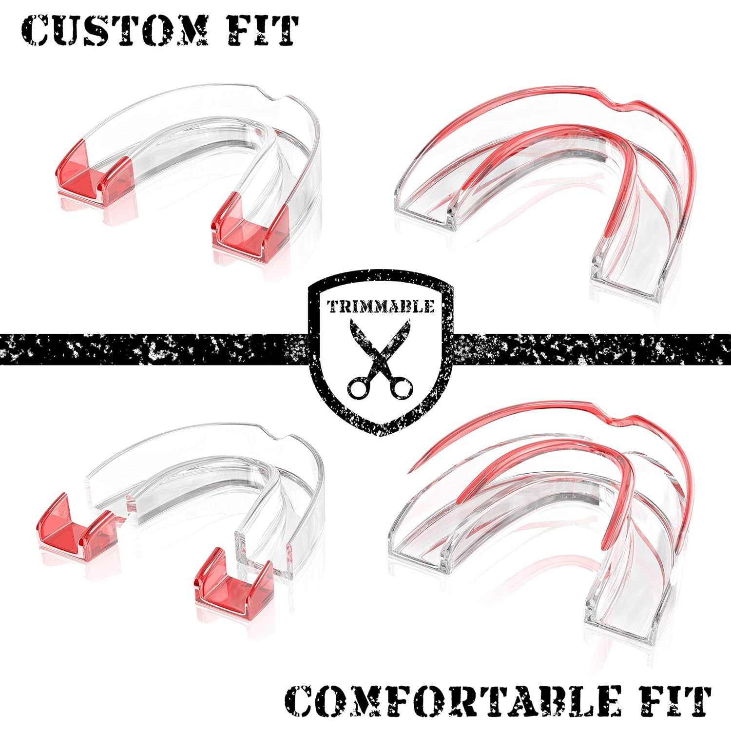 GRINDSHIELD Teeth Grinding Guard - Moldable, Trimmable - 4 Mouth Guards for Grinding Teeth & Case – Nightguard for Teeth Grinding, Clenching Night Guard, Bruxism Mouth Guard, Dental Guard, Mouthguard : Beauty