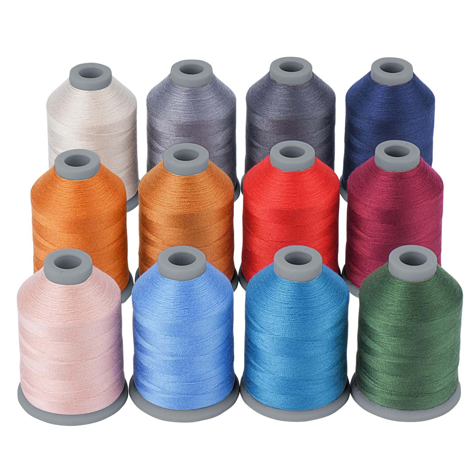 Simthread All Purposes Sewing Thread, 12 Spools Size 40D/2 Polyester Thread for Sewing, Quilting & Sewing Machine - Handy Polyester Sewing Threads for Sewing Machine (12 Color)