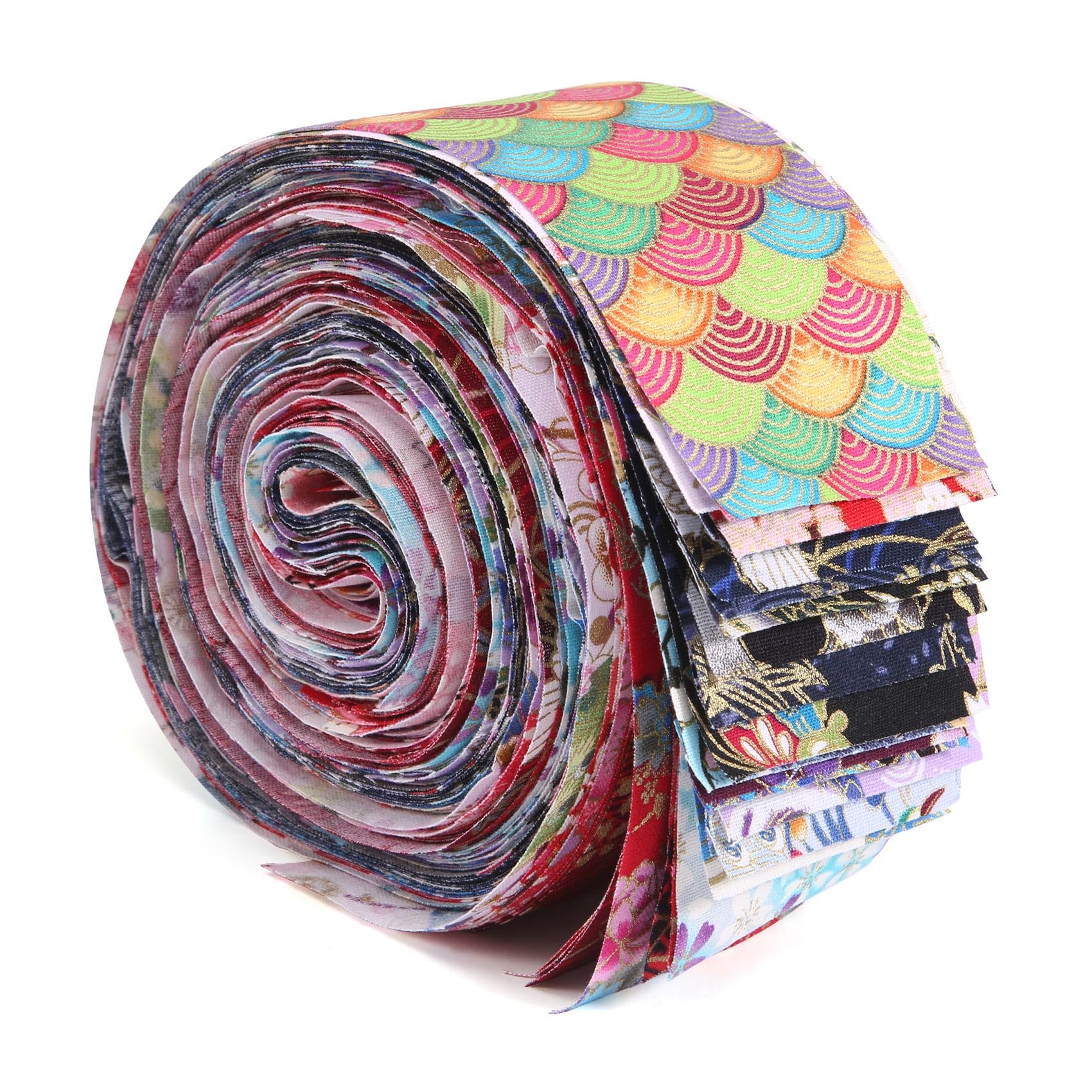 Kopinma 40 PCS Cotton Fabric Bundles - Jelly Rolls Fabric for Quilting, Patchwork, DIY, Guilting, Floral, Sewing, Handmade Quilting