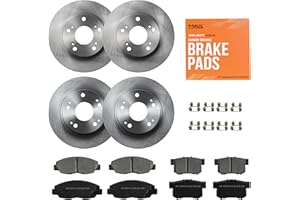 Max Advanced Brakes Front & Rear Brake Kit Compatible With 2006-2011 Honda Civic w/10.32" Front and 10.24" Rear Rotor Replacement Premium OE Disc Brake Rotors and Ceramic Brake Pads