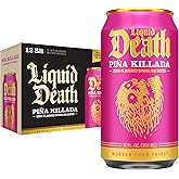 Liquid Death Soda-Flavored Sparkling Water - Piña Killada (Classic Piña Colada), Less Sugar*, Huge Flavor, No Caffeine, No Artificial Sweeteners, 12 Fl Oz (Pack of 12)